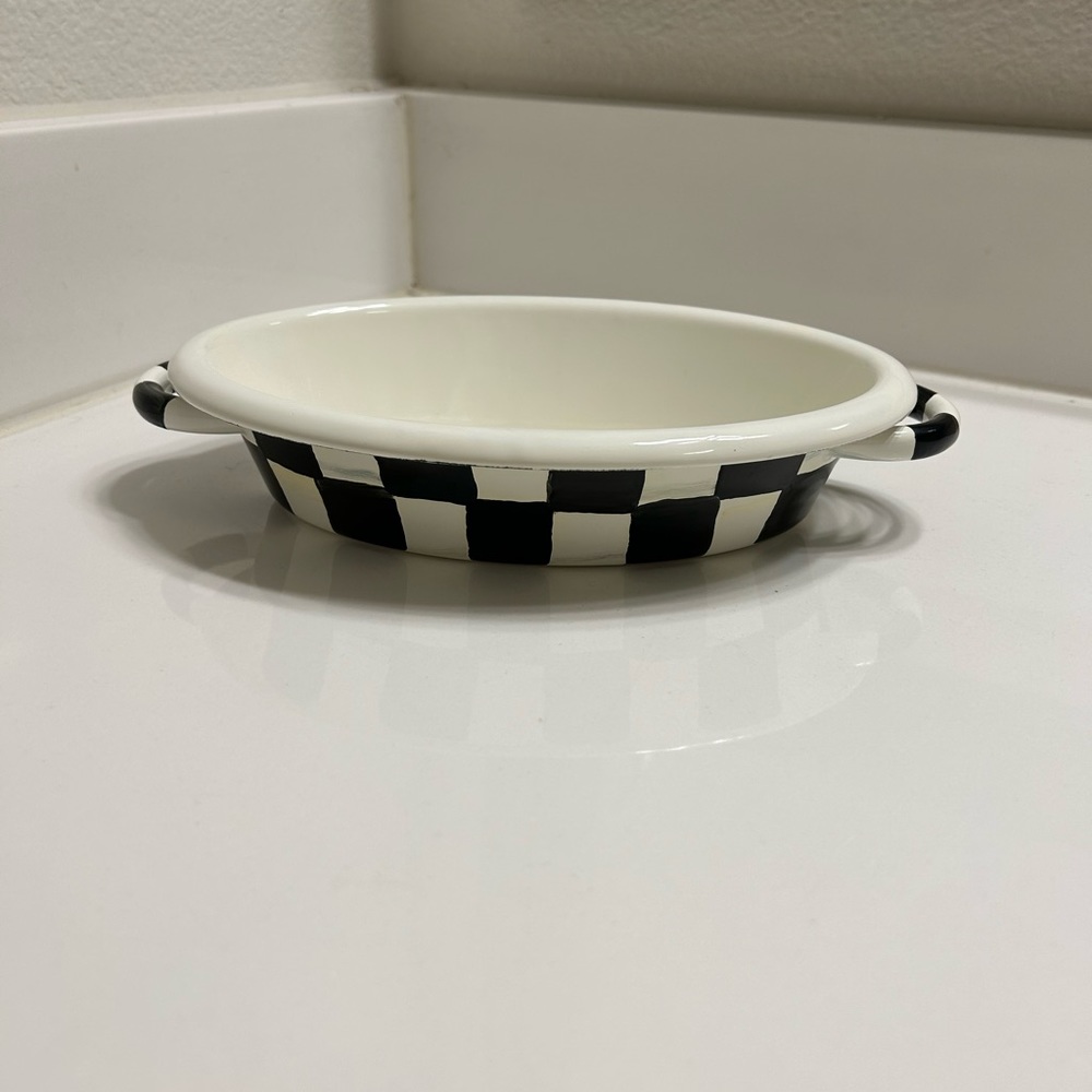 Mackenzie Child’s Courtly Check Small Oval Gratin Dish